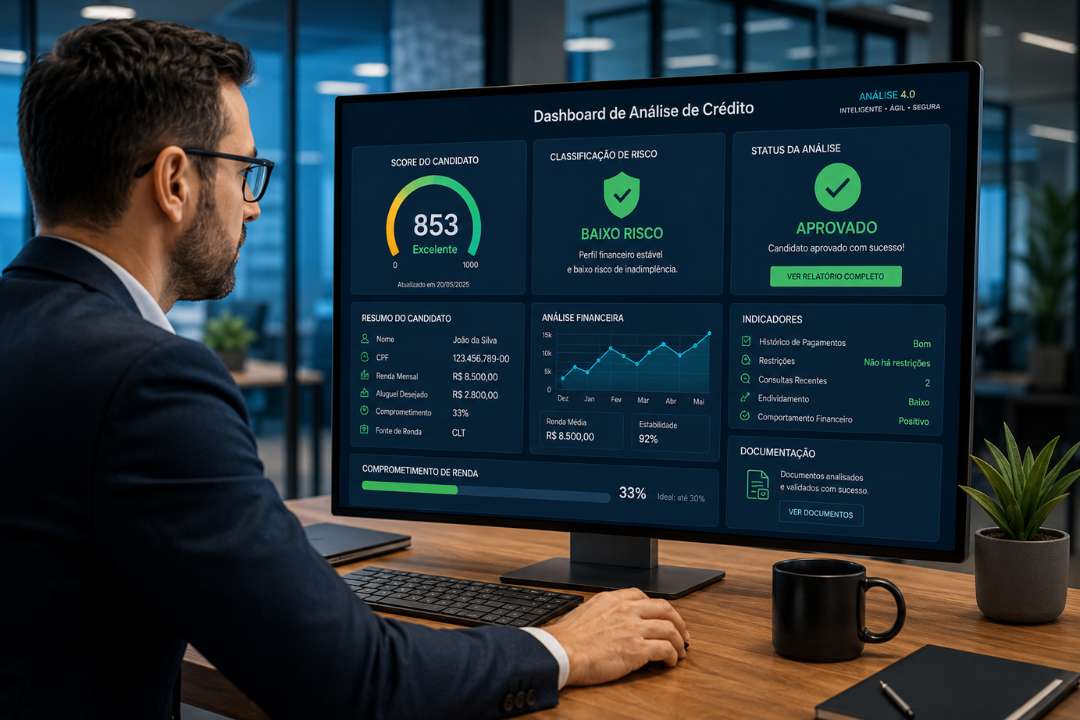 Inteligência analítica na aprovação de inquilinos com análise de crédito digital
